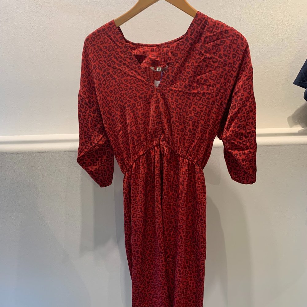 Red 3/4 Sleeve Dress